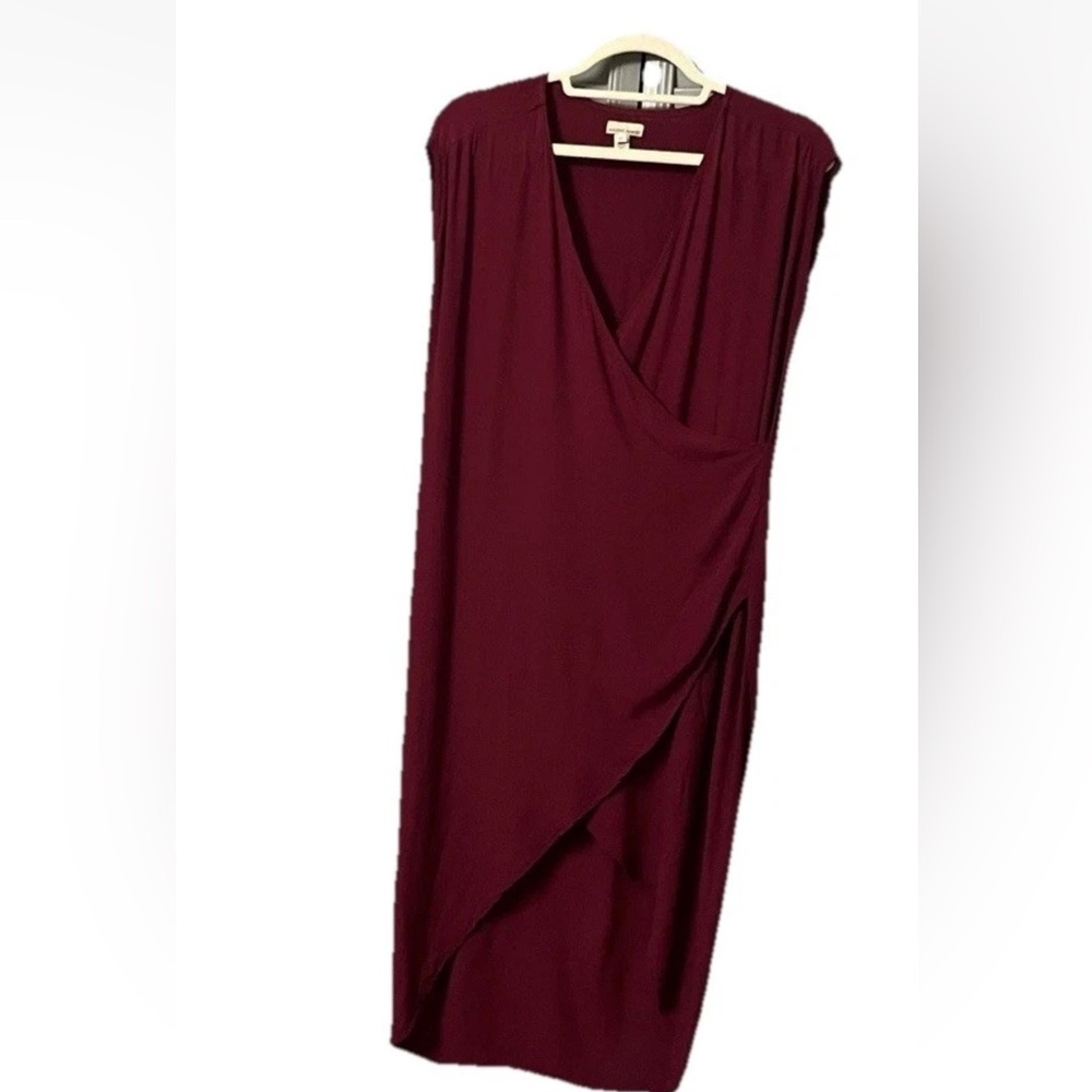 Holding Horses -Anthro Sleeveless Wine Faux Wrap Hi-Lo Mini/ Midi Dress, Sz XS